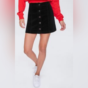 Rue 21 Corduroy Mini Skirt Black No Pockets Women’s Small No‎ tag see pics Black